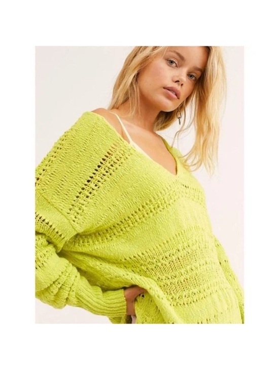 Free People Sweaters - Free people hot tropics neon green limelight oversized sweater